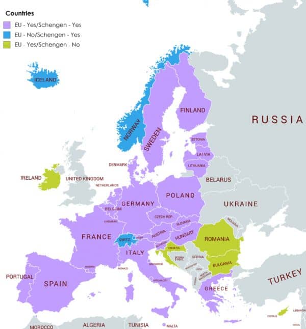 peta negara yang bisa dikunjungi menggunakan visa schengen